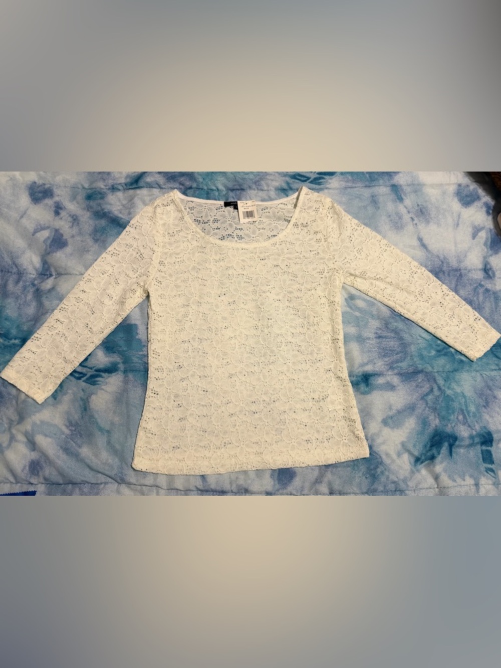 Ambiance White Floral Lace Scoop Neck Top